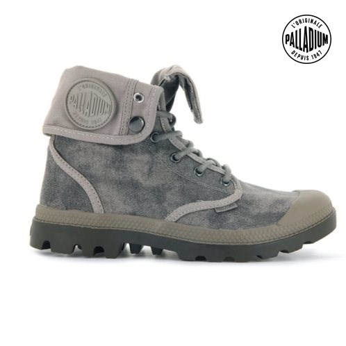 Palladium Pampa Baggy WAX Men's Boots Grey | UK T623-LUS